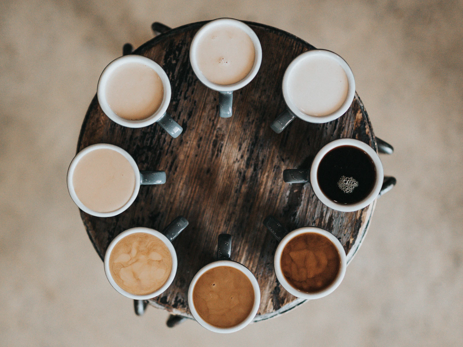 Coffee on a wooden table in a lodge-like interior