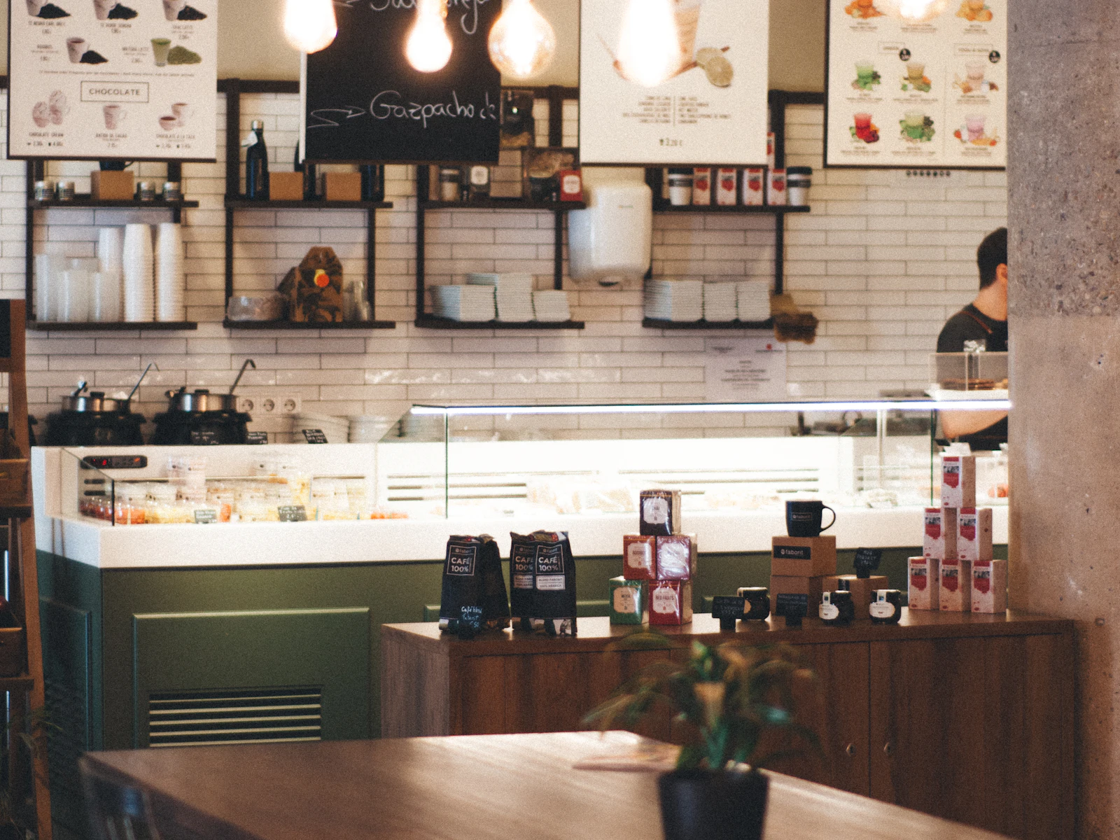 Hand-poured coffee in a compact city café